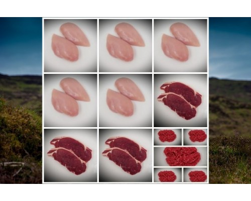 Sirloin,Mince and chicken fillet pack